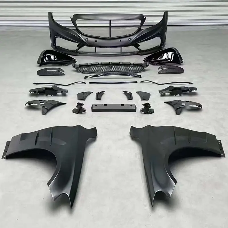 Complete OEM Facelift Conversion & Custom BuildCarlson Style W205 PP Front Bumper Aluminum Fender Body Kits For C-Class W205 20
