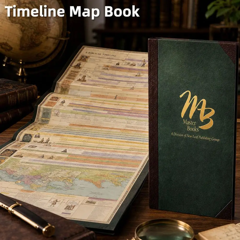 The Great History Timeline Book 23Foot Accordion Fold Out Biblical World History Synchronized Timelines Vintage Educational Gift