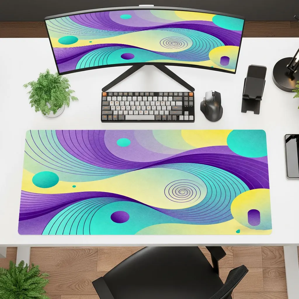 Brand Geometric Iron Art Mouse Pad Non-Slip Thick 2Mm Washable HD Print Arc Design For Office Laptop Gaming Desk Mat Polyester