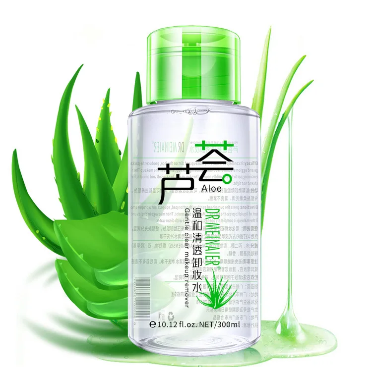 Removedor de maquillaje suave y claro de Aloe Vera, limpieza hidratante, no irritante para cara, ojos, labios, limpieza de maquillaje