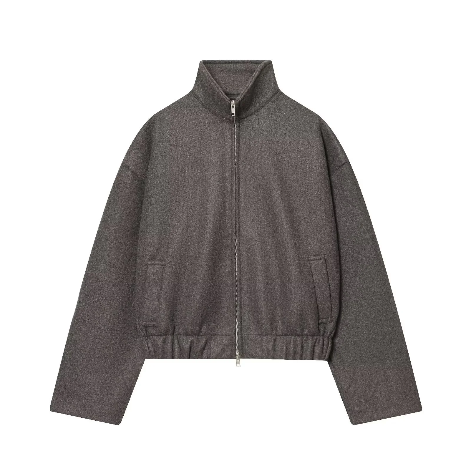 منتج جديد لخريف 2025 معطف نسائي غير رسمي على الموضة بسيط بياقة واقفة وأكمام طويلة ناعم للطيار #2