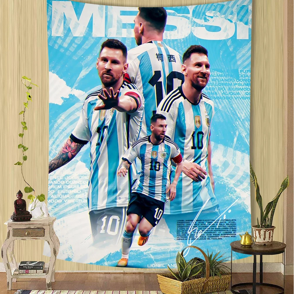 ฟุตบอลStar M-Messi Happyวันเกิดพื้นหลังไวนิลผู้หญิงวันเกิดเค้กตกแต่งตารางPhotoshootแบนเนอร์