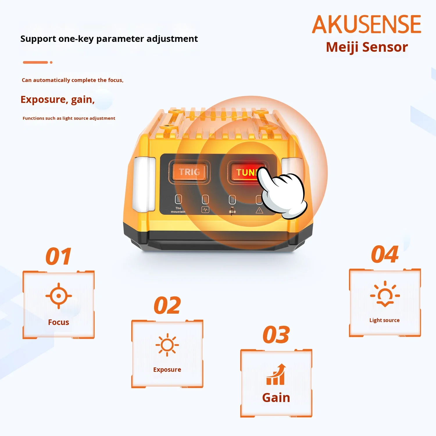 AKUSENSE VDS30 Intelligent Machine Vision Sensor Analog Output 120 Viewing Angle Forward Black White Image Recognition
