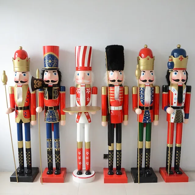 Giant Outdoor Xmas Ceremonies Decoration Christmas Wooden Nutcracker Ornament Indoor Christmas Wooden Nutcracker