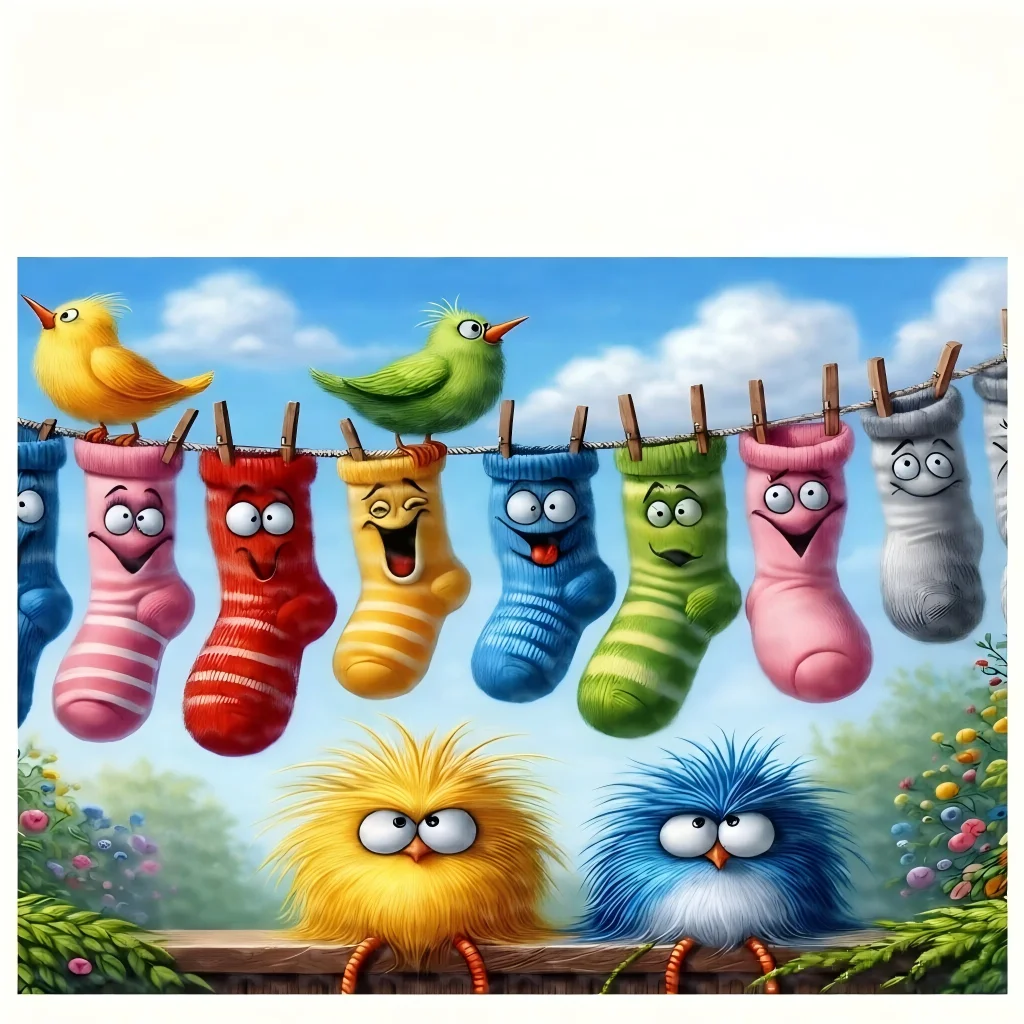 Magic Bear, Funny Socks & Dog Faces Puzzle - 500/1000/1200/2000pcs Jigsaw for Adults & Kids, Home Decor Gift