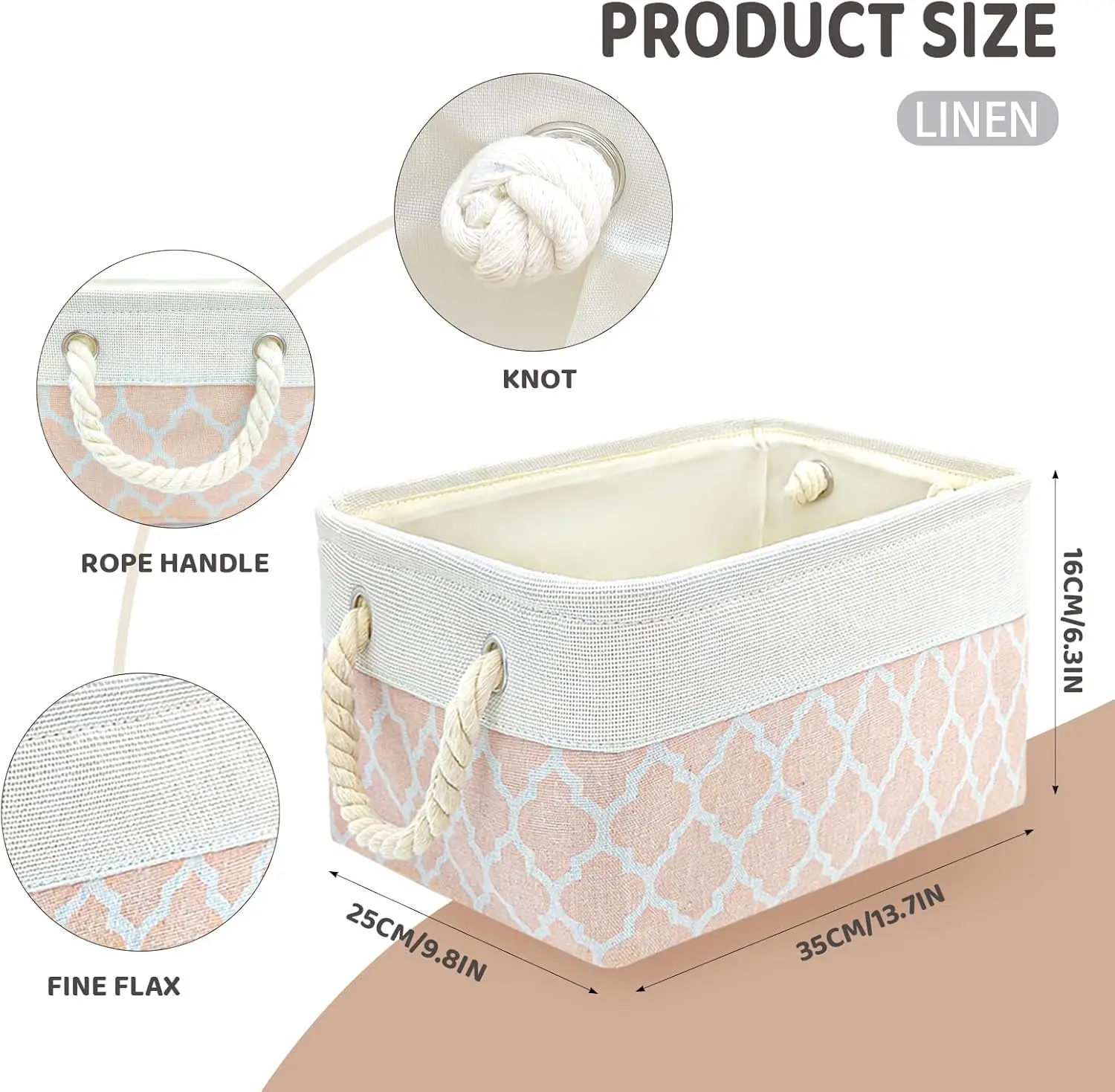 9 Pack Storage Basket Bins & Decorative Baskets Fabric Storage Cubes Containers Bulk W/Handles