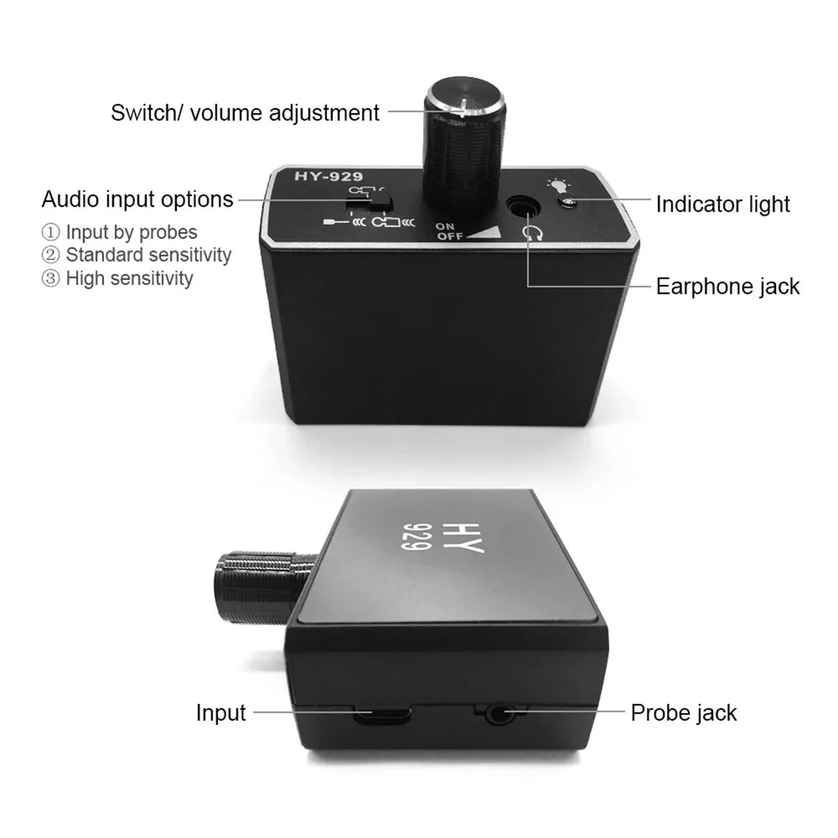 Imagem -04 - Testador de Vazamento de Água com Fone de Ouvido para Reparo Monitor para Tubulação de Água Usb Recarregável Medidor de Água