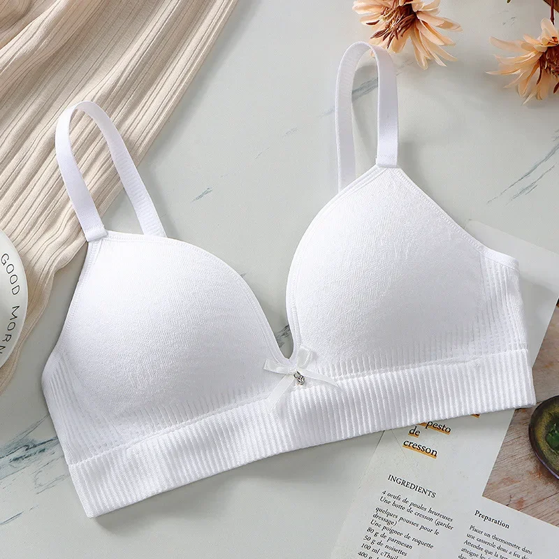 Spring Summer  No Steel Ring Soft and Comfortable Thin Girls Bra Student Underwear Adjustment Triangle Cup Girl Bra Brasieres