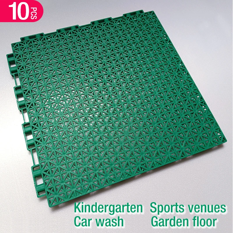 10pcs kindergarten sports floor car wash balcony garden swimming pool plastic tile Bathroom splicing mats grid waterproof floor