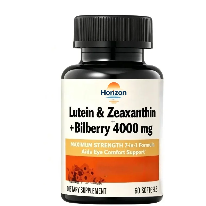 Lutein and Zeaxanthin Supplement, Plant-based Formula, Containing Astaxanthin, Marquis, and Kumquat-60 Soft Capsules
