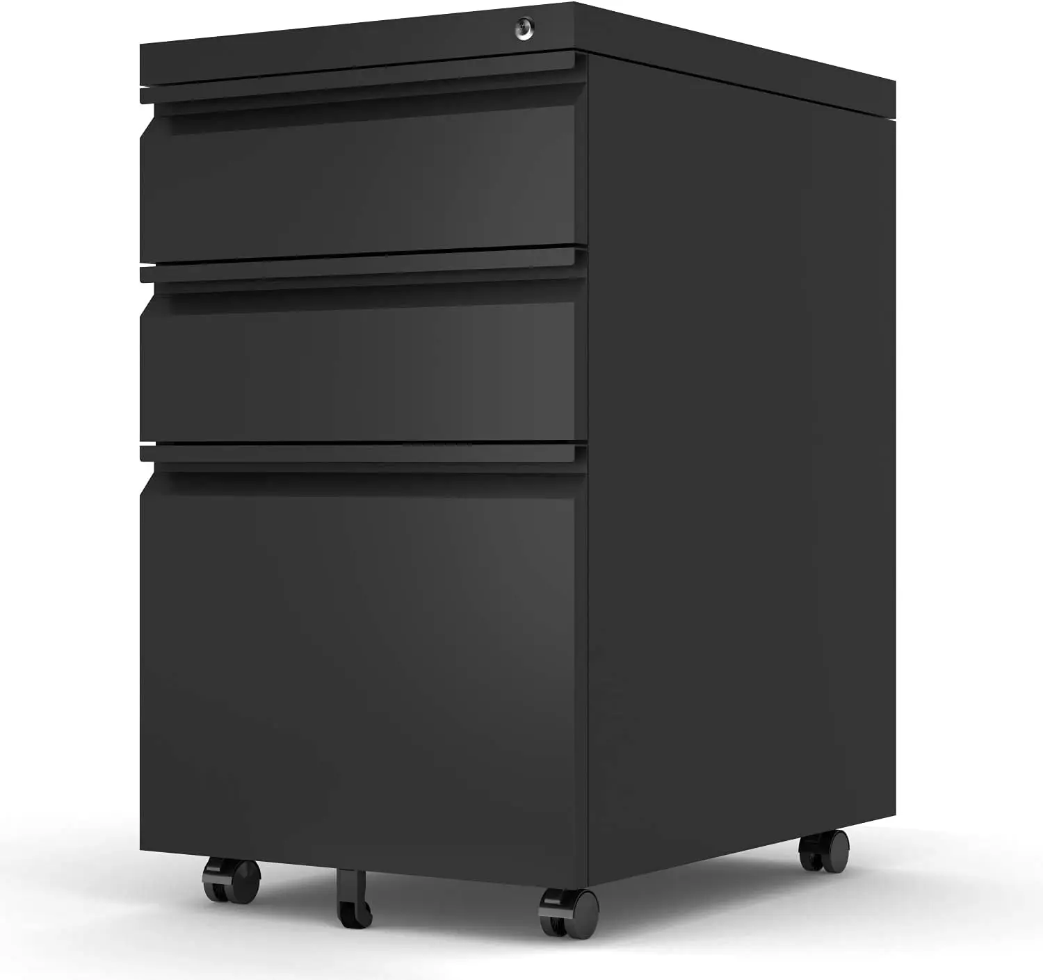 Mobile File Cabinet Under Desk, 3 Drawers Metal File Cabinet with Wheels, Rolling Filing Cabinets with Lock