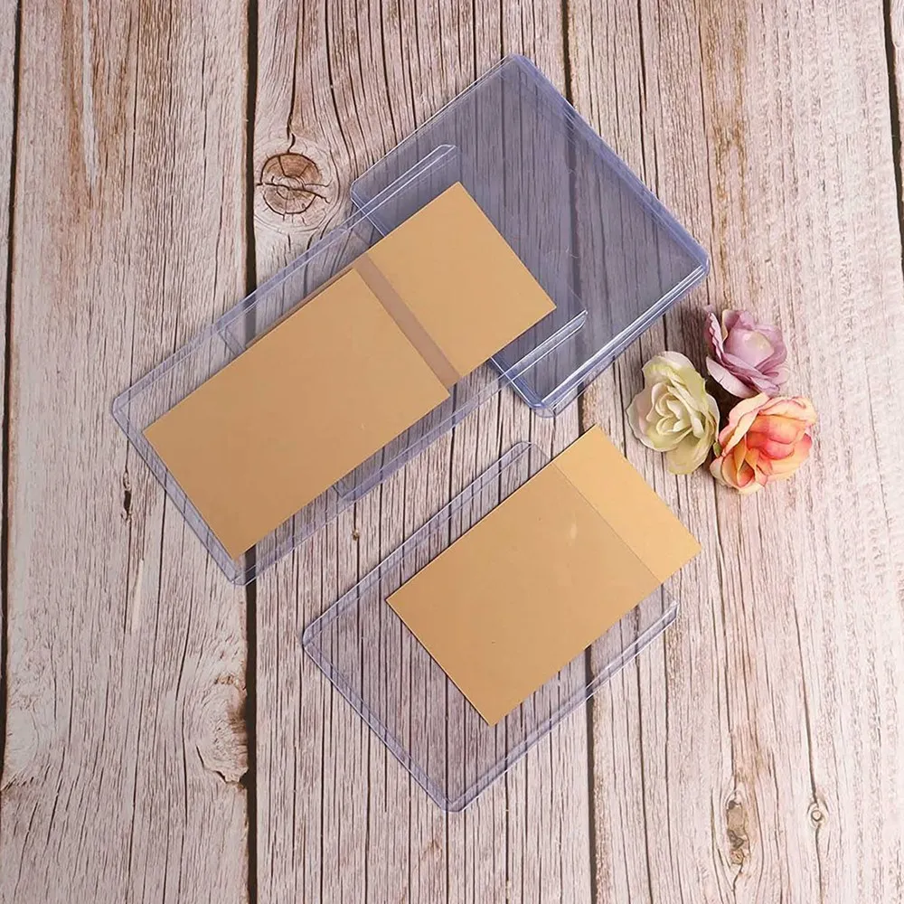 60 Pieces Toploader Card Sleeves Trading Card Holder Topload Card Holder Protective Sleeves Holder for Baseball Card