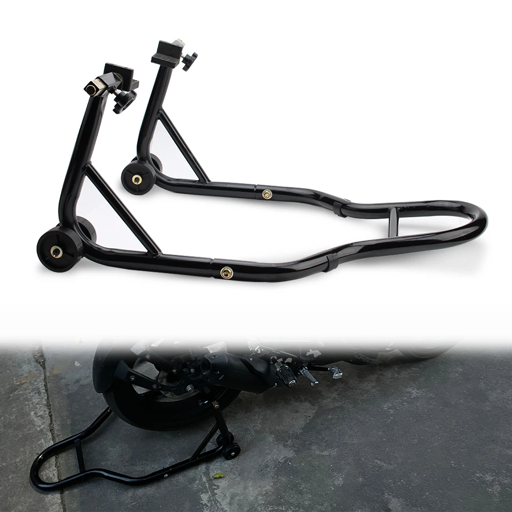 Motorcycle Rear Wheel Support Stand Wheel Stand Black Auto Wheel Support Frame Tire Repairing Tool For Harley Suzuki Universal image 2