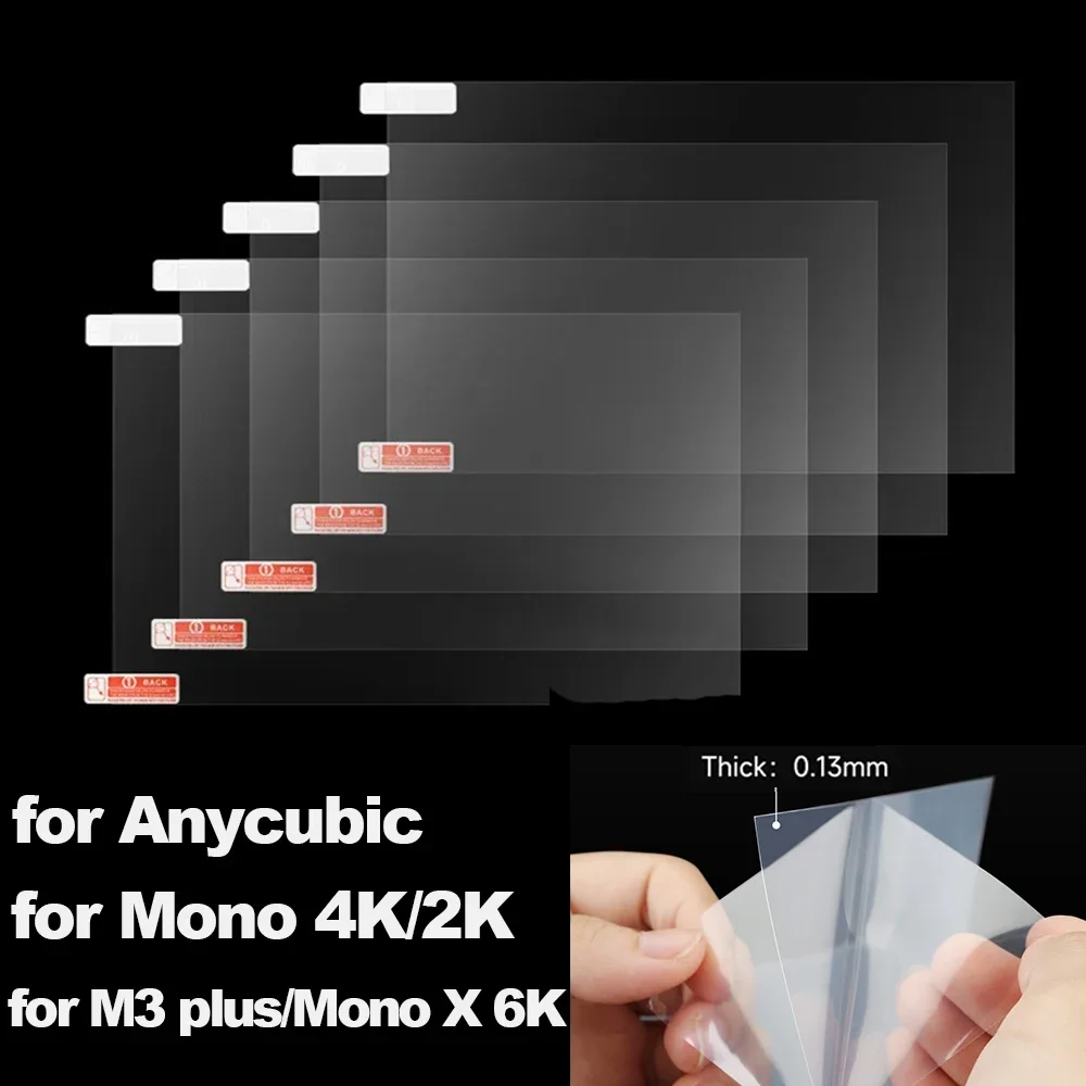 LCD SLA 스크린 보호대 필름, Anycubic Photon M3 Plus Photon Mono X 6K 3D 프린터 부품용 보호 필름, 6.23-10.1in 