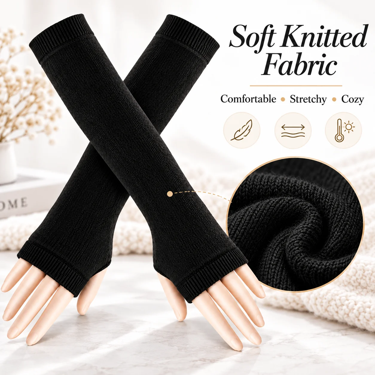 Uniseks, Parmak Uçları Açık, Ö - Fingerless Glove Knit incelemesi ve fiyatı