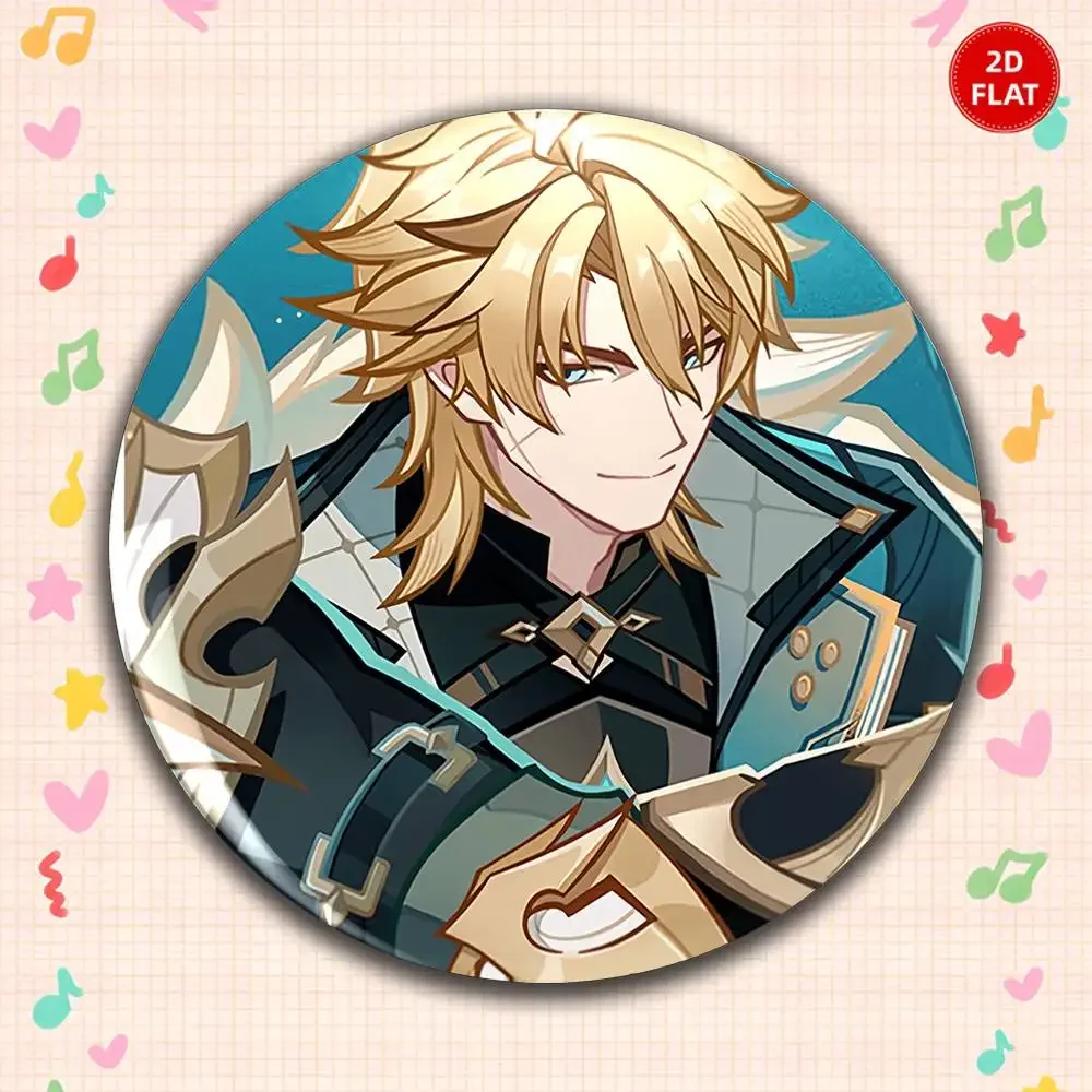 2026 Latest Style Classic 2D FLAT Gorgeous Round Anime Plastic Brooch Pin Unisex Lapel Badge Fun Gift For Friends Relatives