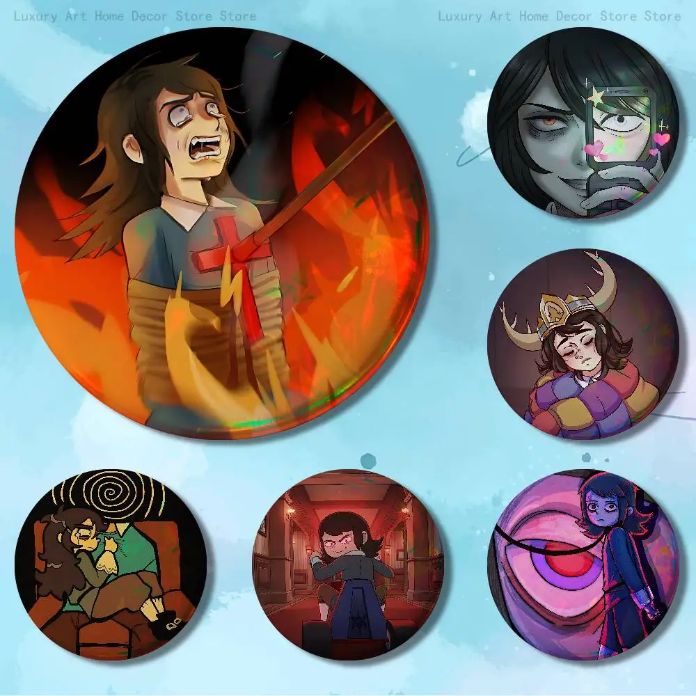 

H-Haunted H-Hotels Abaddon Pins 58mm Cute Cartoon Badge Handmade Brooches for Backpack Accessories