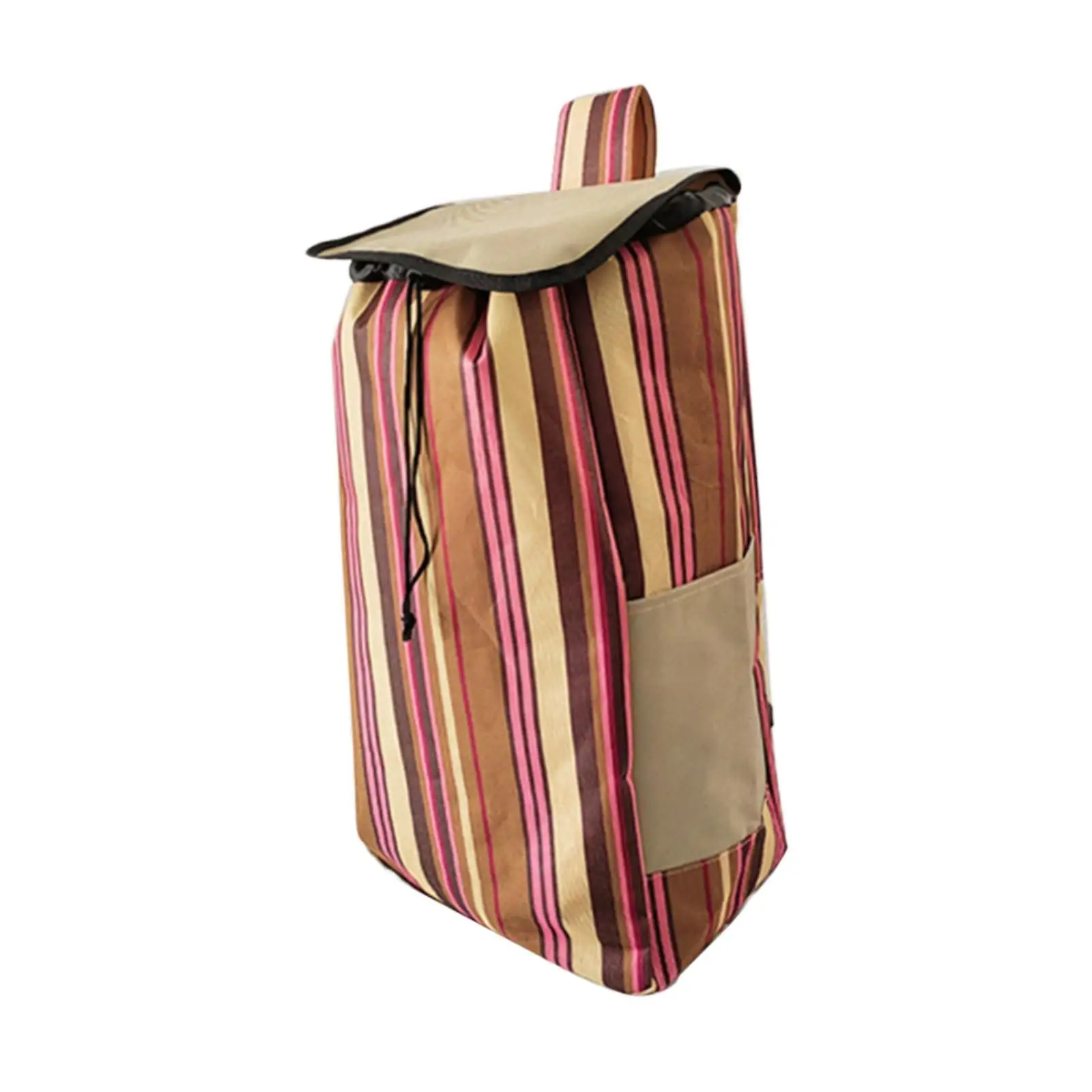 Oxford Cloth Shopping Bag Trendy Multifunctional with Side Pockets Convenient Grocery Cart Pocket for Indoor Utility Cart