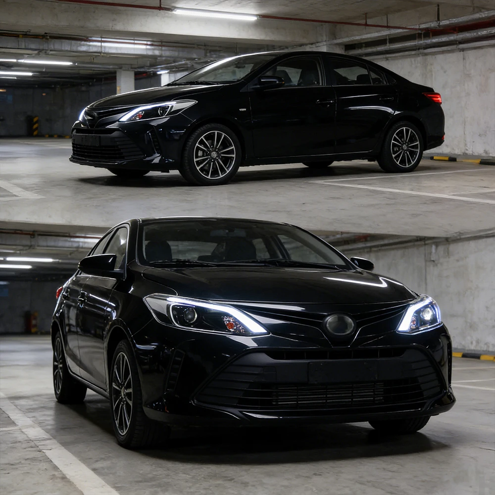 

Передние фары для автомобиля в стиле Demon Eyes, светодиодные, для TOYOTA Vios 2017-2019, комплект для установки, аксессуары Plug and Play.
