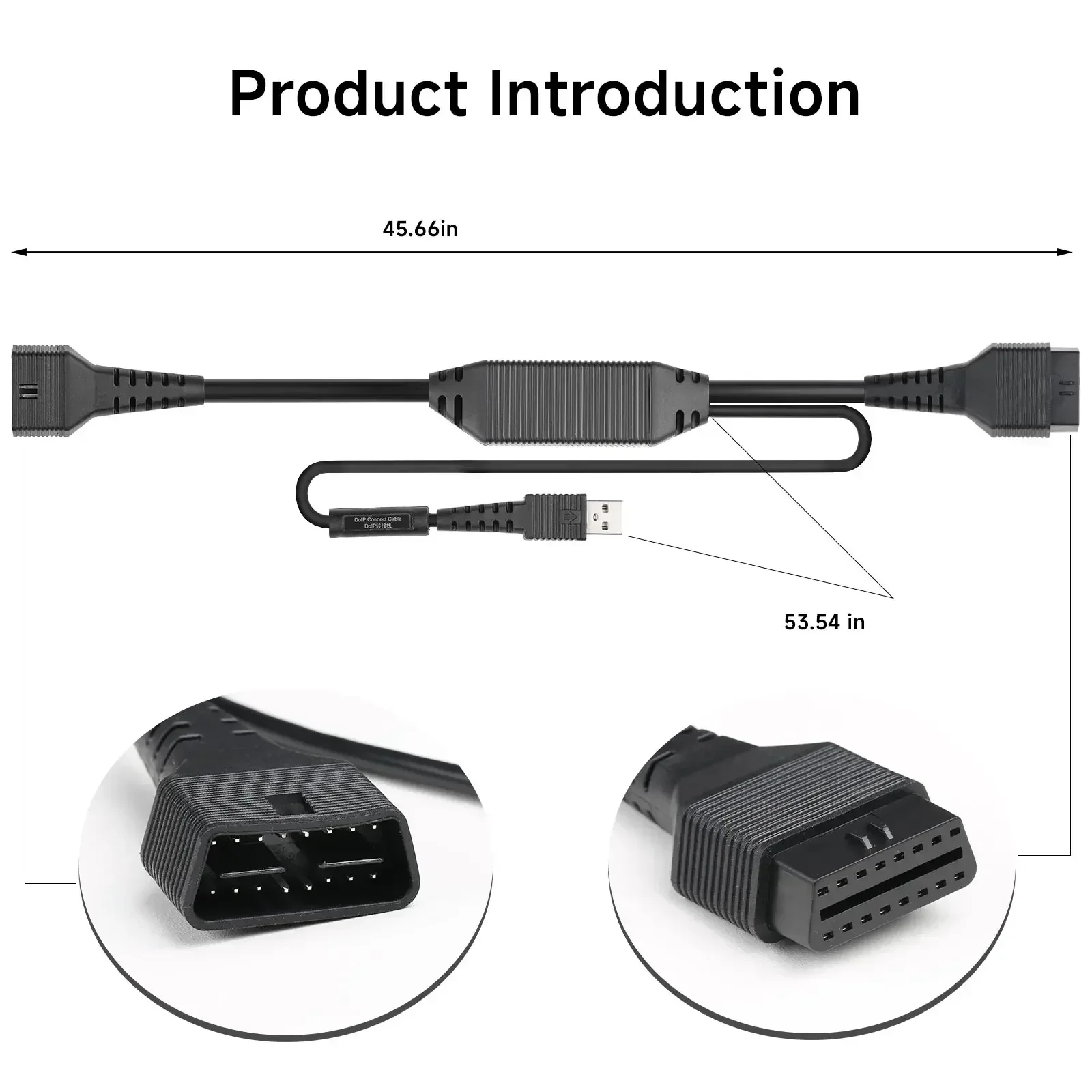 LAUNCH X431 DOIP Cable de conexión adaptador de 16 pines compatible con protocolos doip coches para LAUNCH X431PRO V TT ACE DBScar VII CRP919E BT