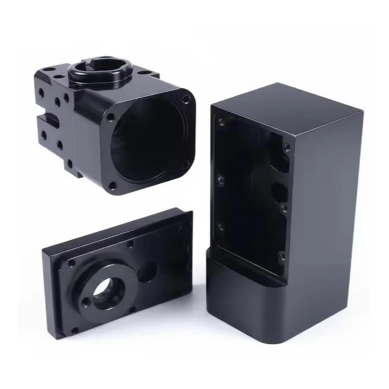 CNC Milled Aluminum Black Anodized Housing Complex Structure Custom Machining