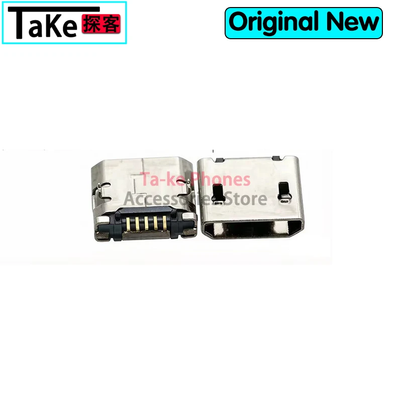 100-500Pcs No Side B Type Flat Mouth Without Curling Side Female Connector Micro USB 5Pin 5.9mm DIP2  For Mobile Phone Mini USB