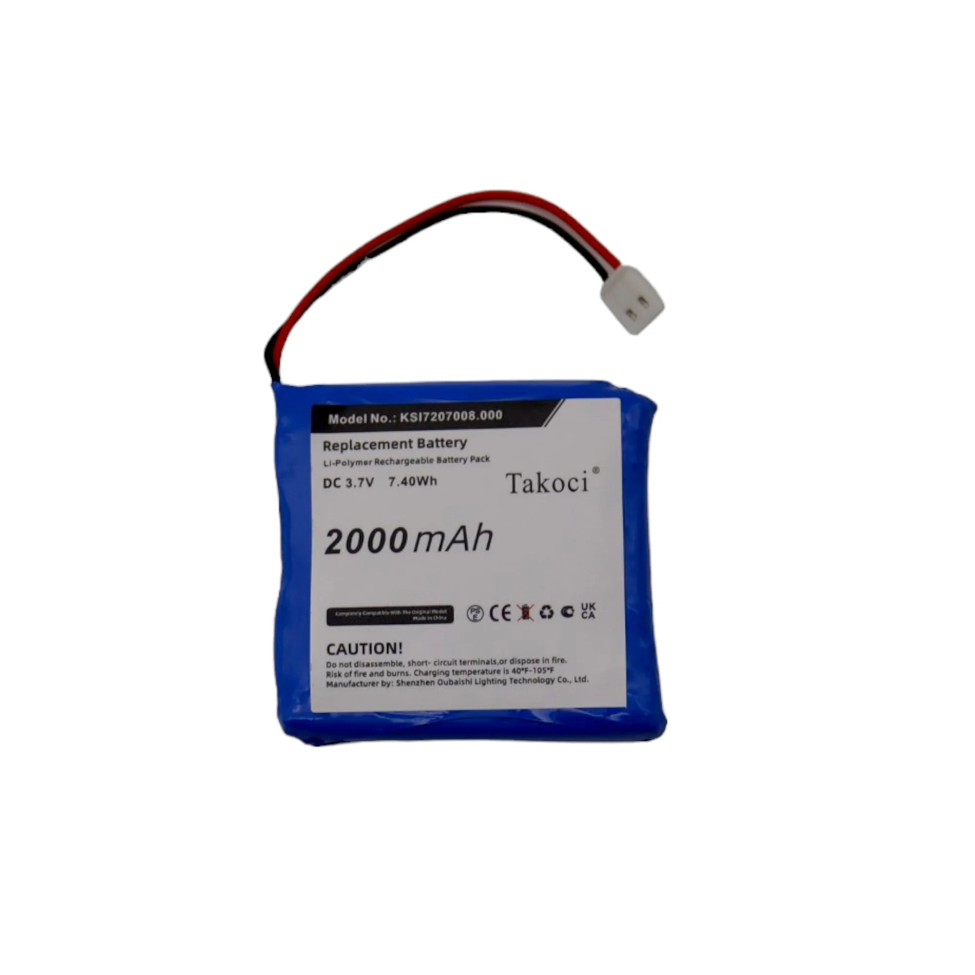 

Alarm System Replacement Battery 2000mAh for Kenwood,Radius Indoor Siren,Duo wireless repeater,KSI7207008.000