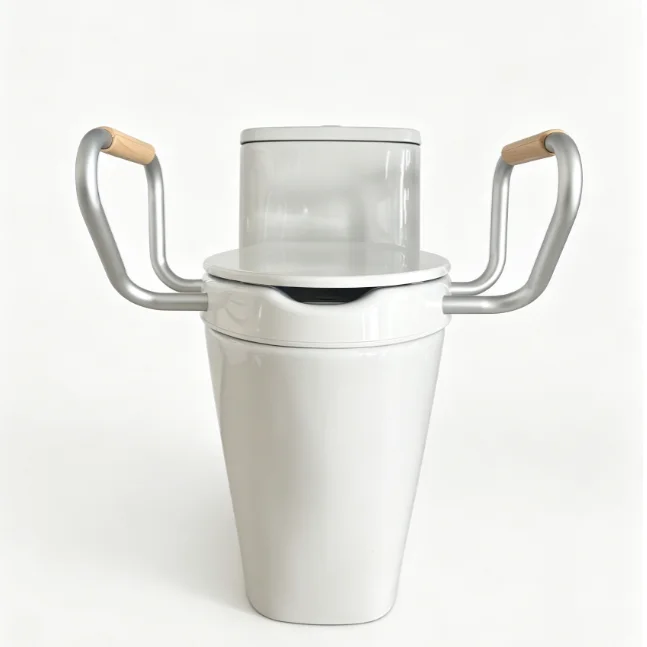 Elevated Toilet Seat for Elderly, Dual Nozzles, Rear and Feminine Wash Functions