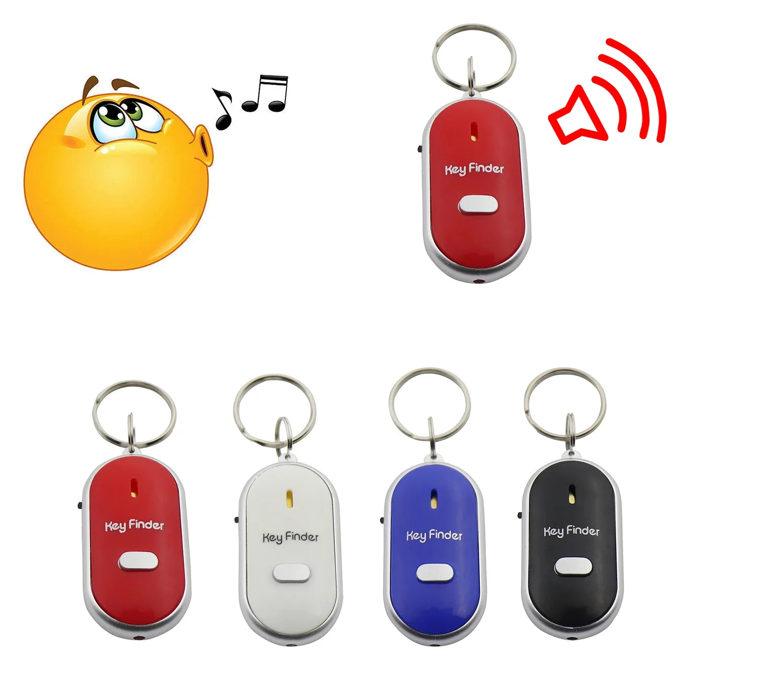 Anti-lost Whistle Keychain Key Finder Flashing Remote Kids Key Bag Wallet Locators Alarm Reminder Phone Find Anti-theft Tracker