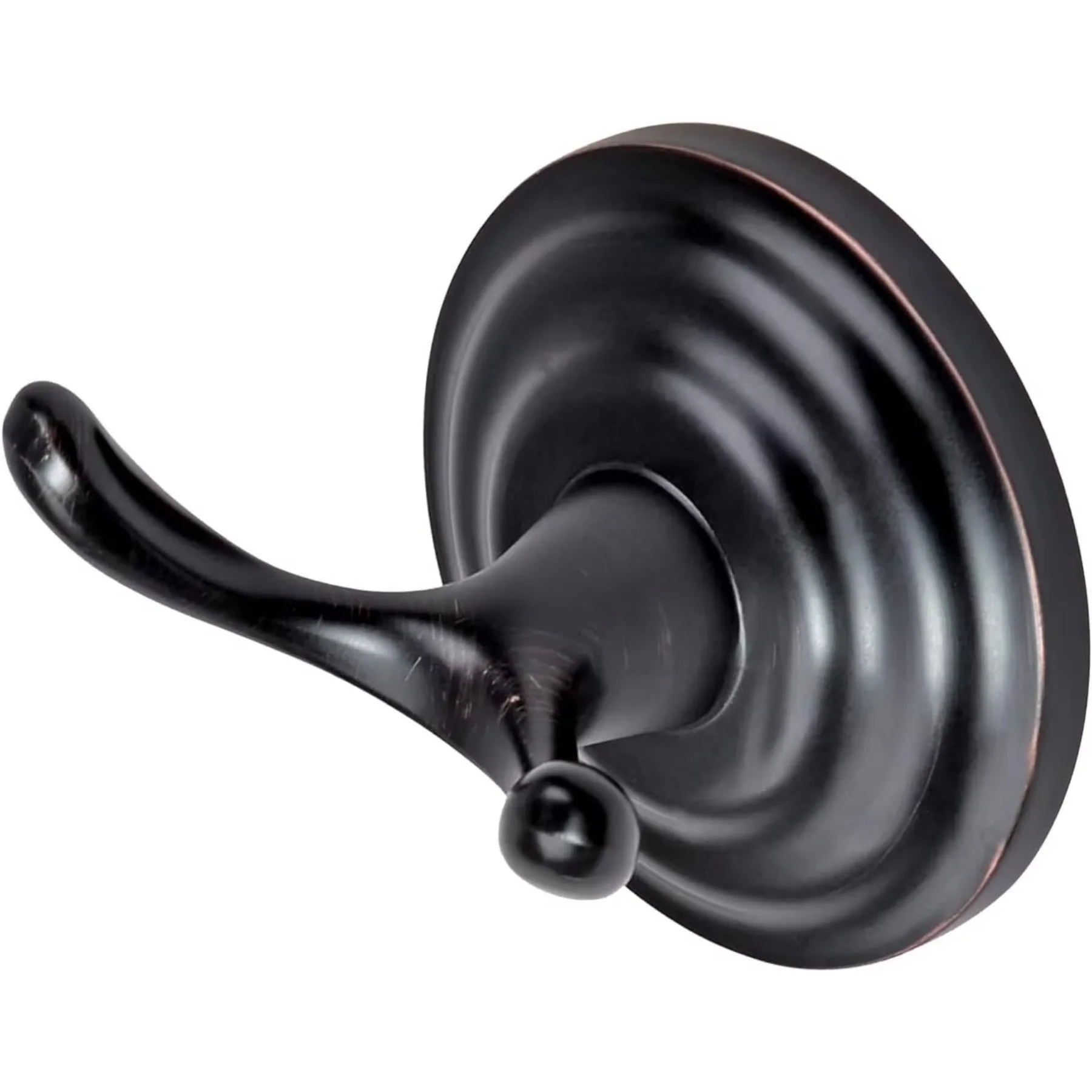 Основы Цинковый традиционный круглый крючок для полотенец и халата для ванной комнаты, бронза, натертая маслом