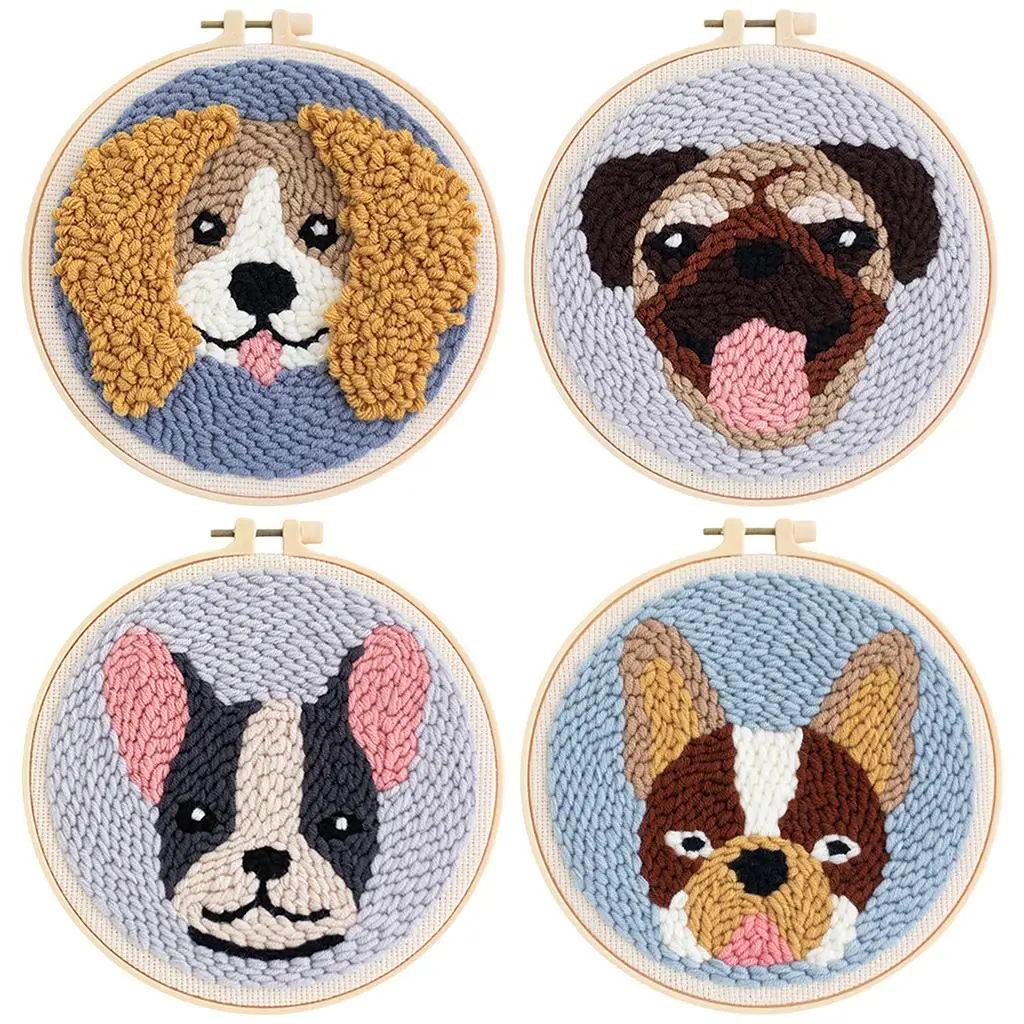 Dog Punch Embroidery Kit - Complete Set for All Skill Levels