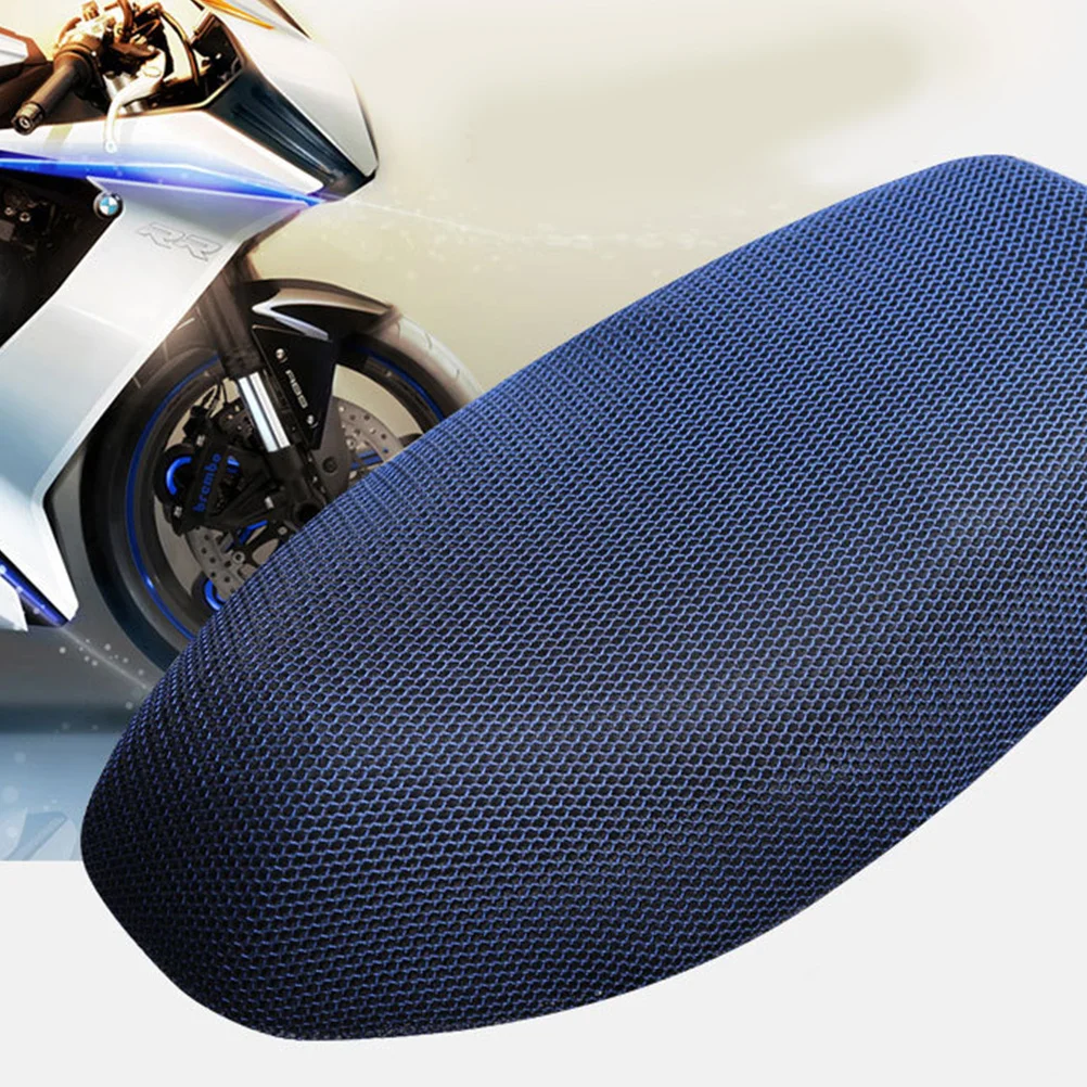 

Motorcycle Sunscreen Heat Insulation Cushion Xl Size Blue Waterproof Elastic Breathable Anti-Slip Seat Cover Protector
