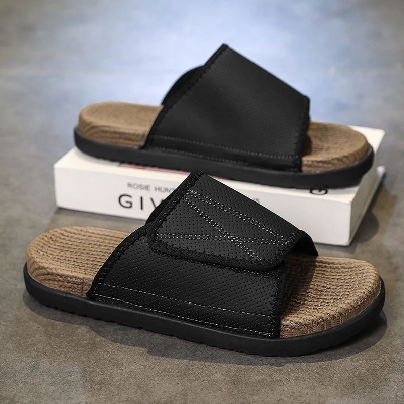 

Мужские высококачественные повседневные тапочки, новые летние нескользящие удобные уличные прогулочные тапочки на мягкой подошве, модные молодежные спортивные тапочки