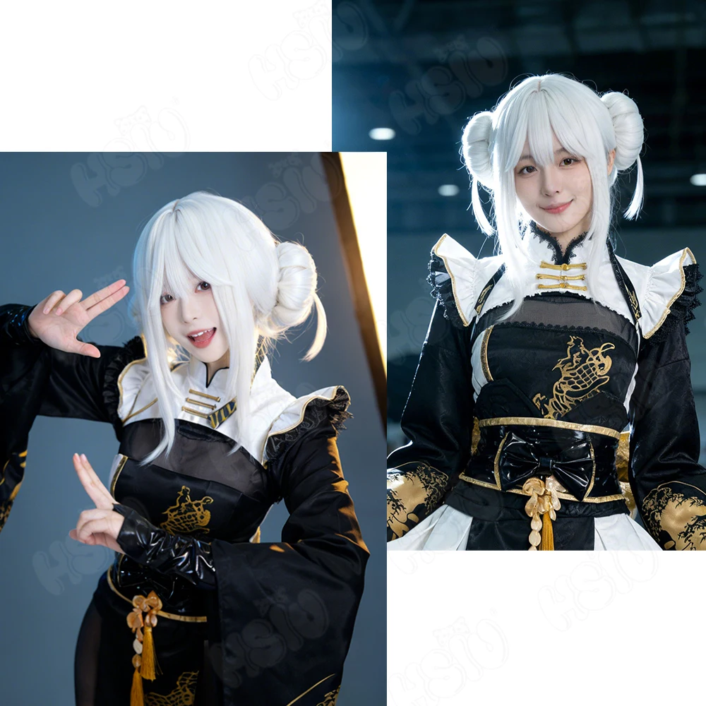 Cosplay Wig Fiber Synthetic Wig「HSIU」White Short Hair+Wig Cap Game NIKKE Blanche‌ Cosplay Wig