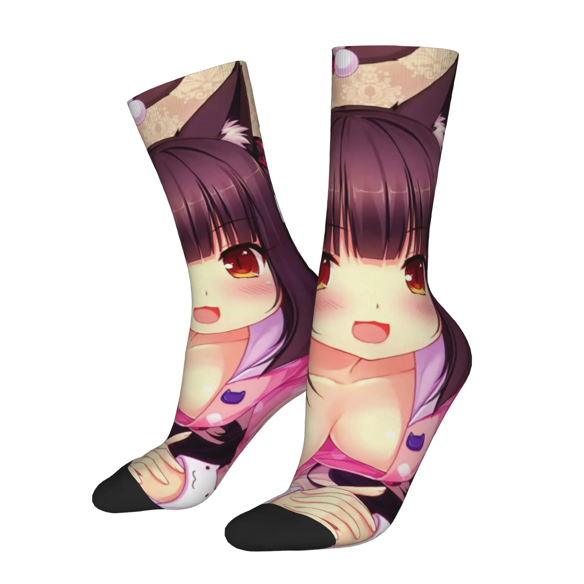 

Winter Warm Cool Men's Women's Nekopara Chocola Vanilla Socks Anime Otaku Fans Non-slip Middle Tube Socks