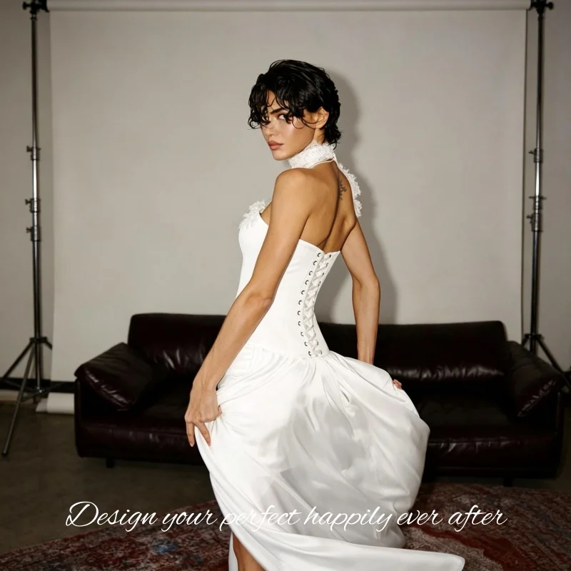 Sophisticated Satin Bridal Gown Strapless Mermaid Ruched Draped Court Train Vestidos De Novia Customized