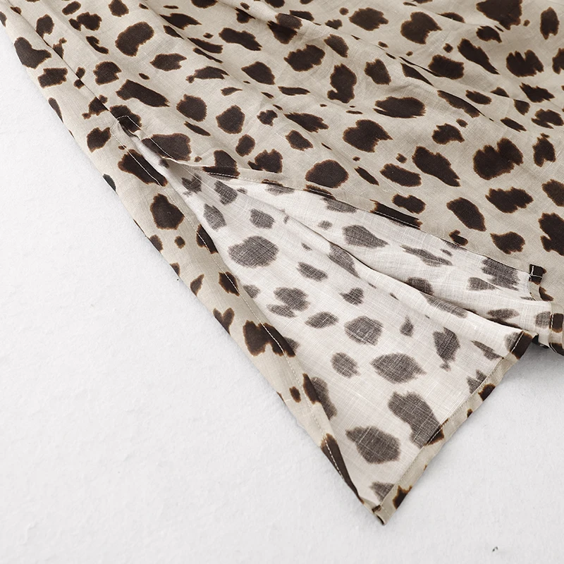 Neue Mode Leopard Print Ärmellose Weste Kleid Für Frauen Sommer Oansatz Lose Urlaub Lange Kleid Casual Büro Dame Kleid