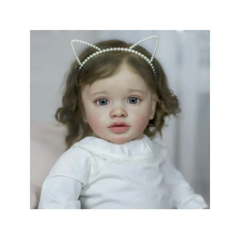 66cm Lifelike Cotton Body Toddler Girl Doll Pippa  3D Painting with Visible Veins Rooted Hair High Quality Doll