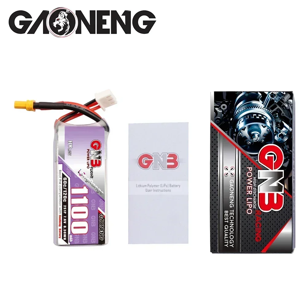 Gaoneng 1100mAh / 850mAh 7.6V 60C/120C 2S1P Light Weight HV Lipo Battery XT30 XT60 Plug For FPV Racing DroneRC Quadcopter Drone