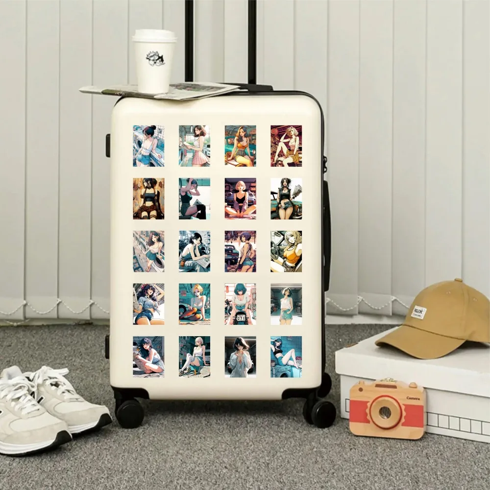 60PCS Koreanische Cartoon Schöne Mädchen Cartoon Hochwertige 2D Dekoration Handy Fall Laptop Wasser Tasse Aufkleber