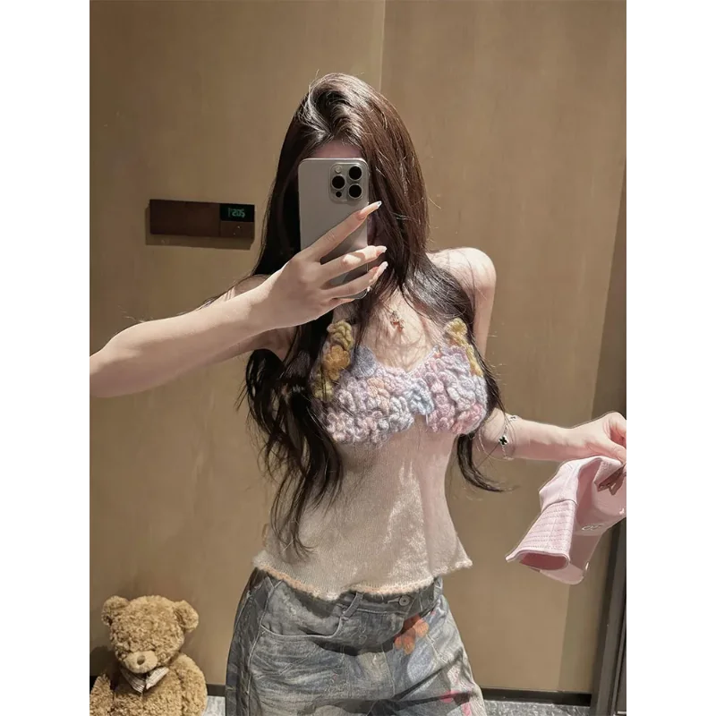 American Retro Bear Heart Printed Wide Leg Jeans for Women Autumn Drapey Versatile Straight Pants