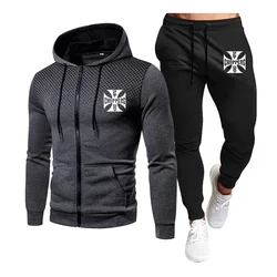 West Coast Chopper Logo Animation Print High Quality Sports Pants + Jacket Suit New Cotton Trend Men's Hooded Jacket Set