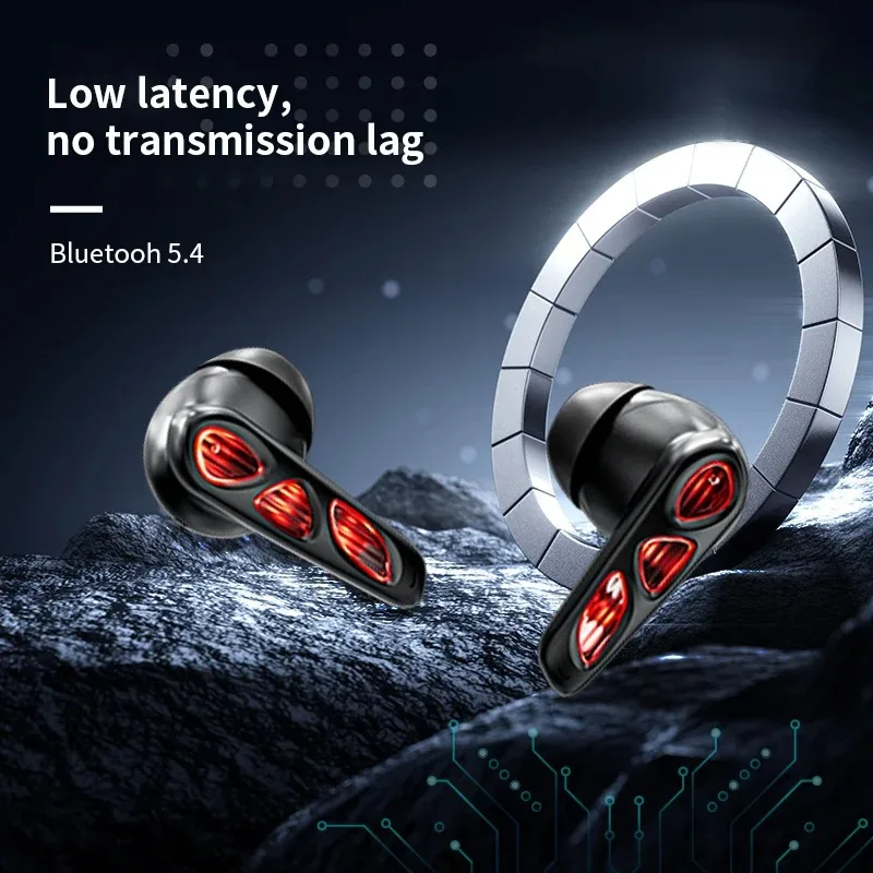 

E-Sport Gaming Earphones Colorful Atmosphere Breathing LightIn-Ear Low Latency Gaming Bluetooth Earbuds For Mac Xiaomi
