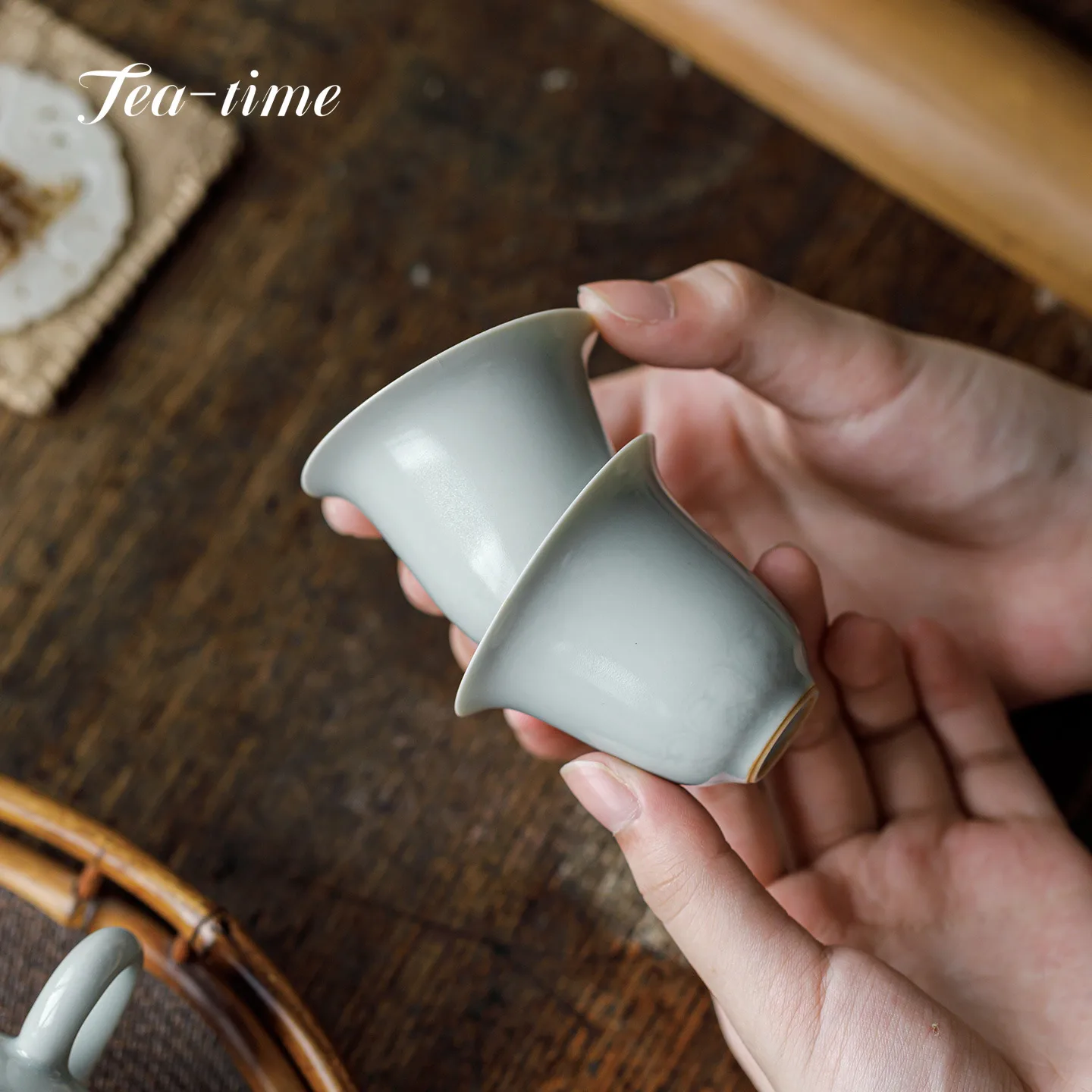 Ru Kiln Tea Cup Porcelain Cups Teacups Bowl Maker Puera Japanese Ceramic Chinese Beautiful Unusual Pair Ceremony Supplies Puer