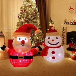 58CM LED Christmas Snowman Light Xmas Toys New Year Santa Claus Creative Party Luminous Ornament Outdoor Christmas Decorations