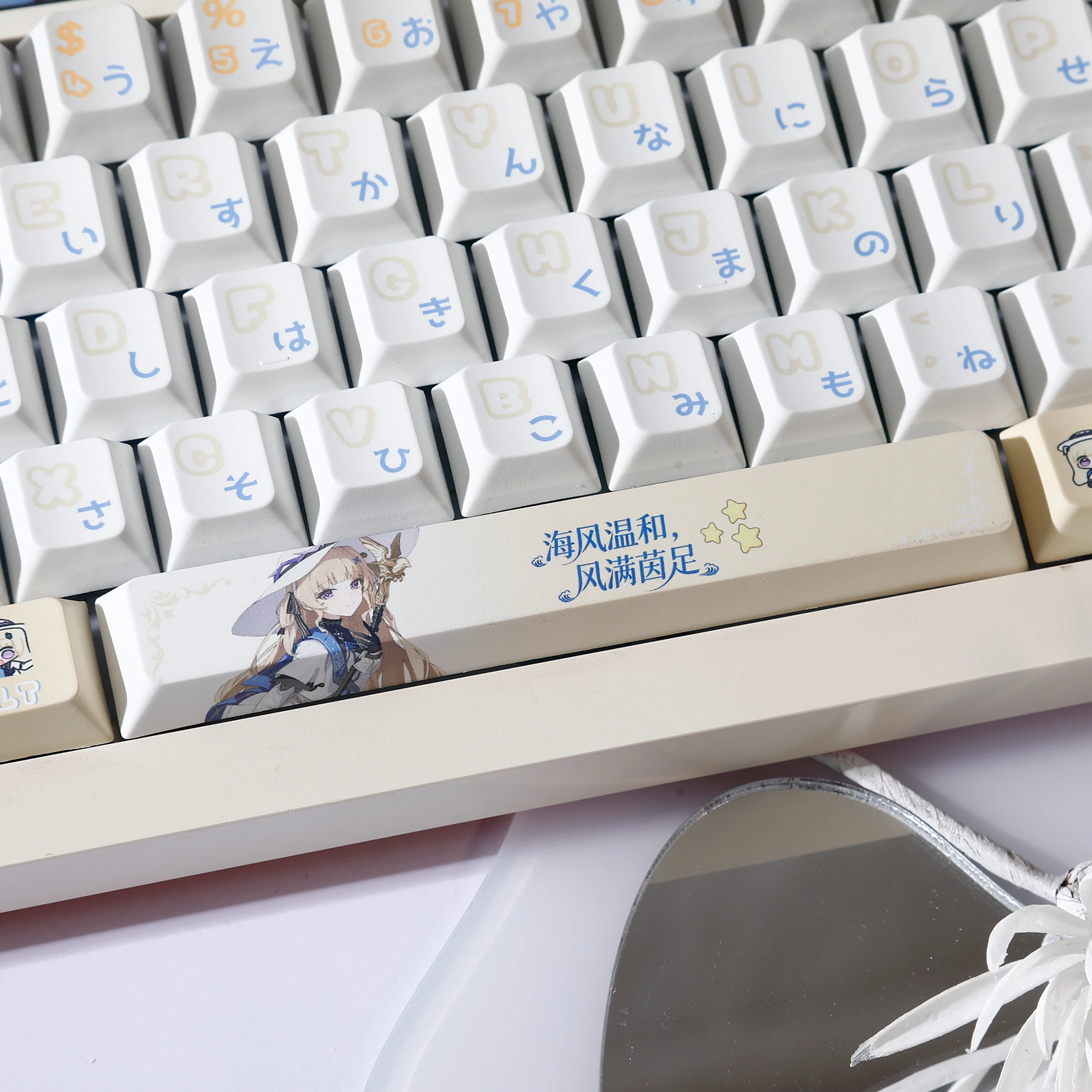 Wuthering Waves Keycaps Anime Phoebe Theme Keycap Game Key Cap 100 Keys PBT DYE SUB Cherry MX Switch for 61/63/64/83/87