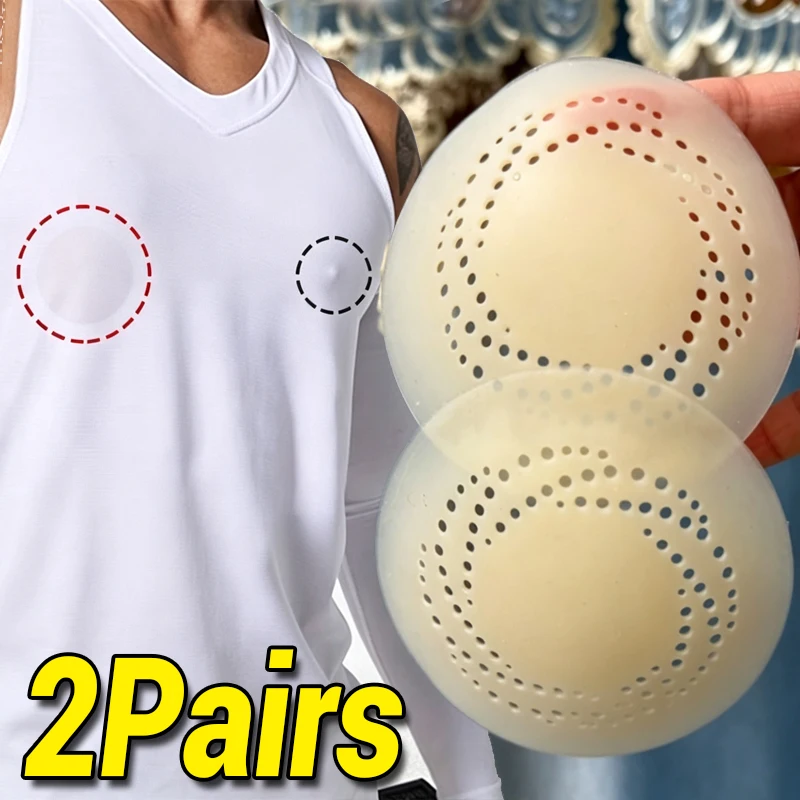 Men Nipple Cover Silicone Invisible Bra Chest Pads Anti Show Through Ultra Thin Breathable Adhesive Running Protect Breast Pads
