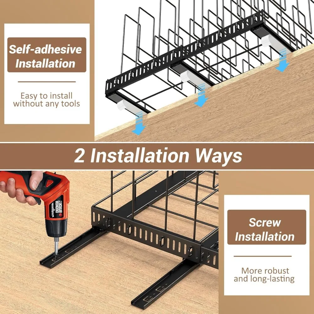 صينية خبز قابلة للتوسيع ومنظم ألواح البسكويت، حل تخزين لوح القطع قابل للتعديل بعرض 13-22 بوصة