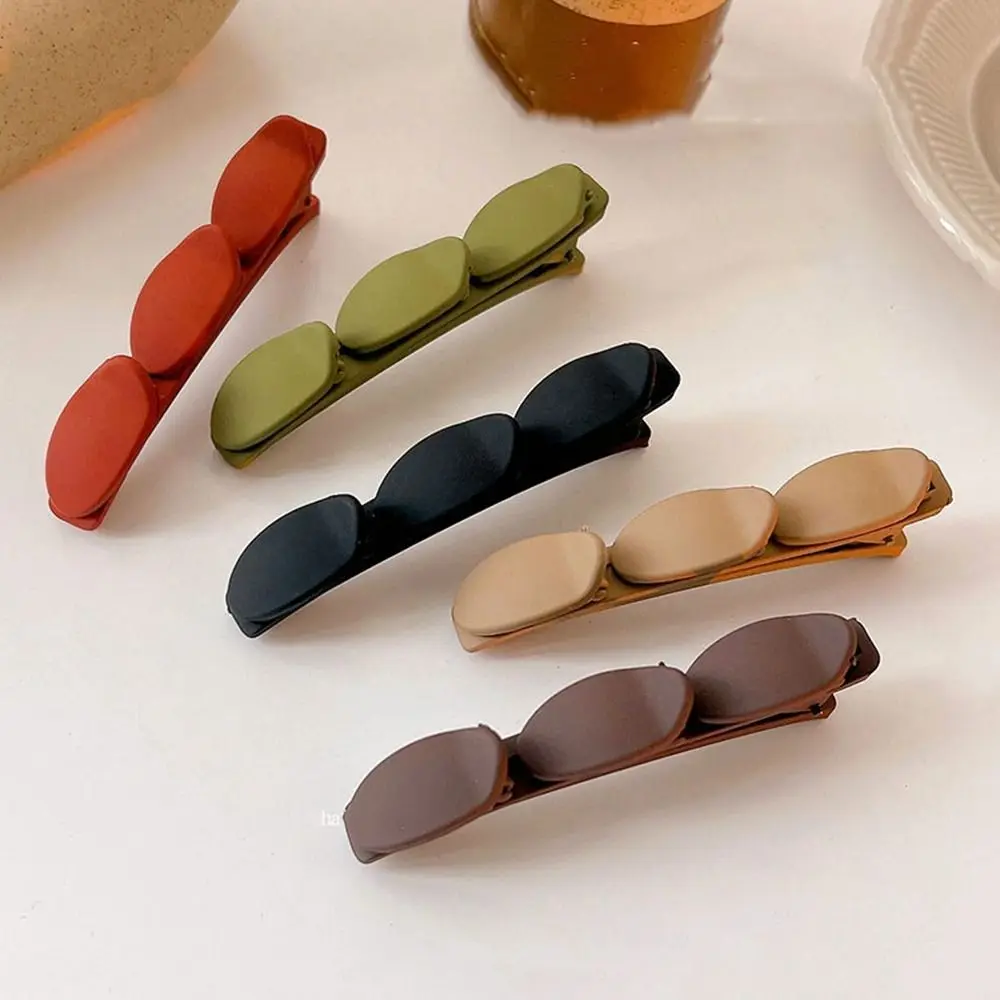 Retro Side Barrettes Braided Hair Clip Korean Style Hairpin Duckbill Clip Plastic Headwear Bangs Clip Female/Girls