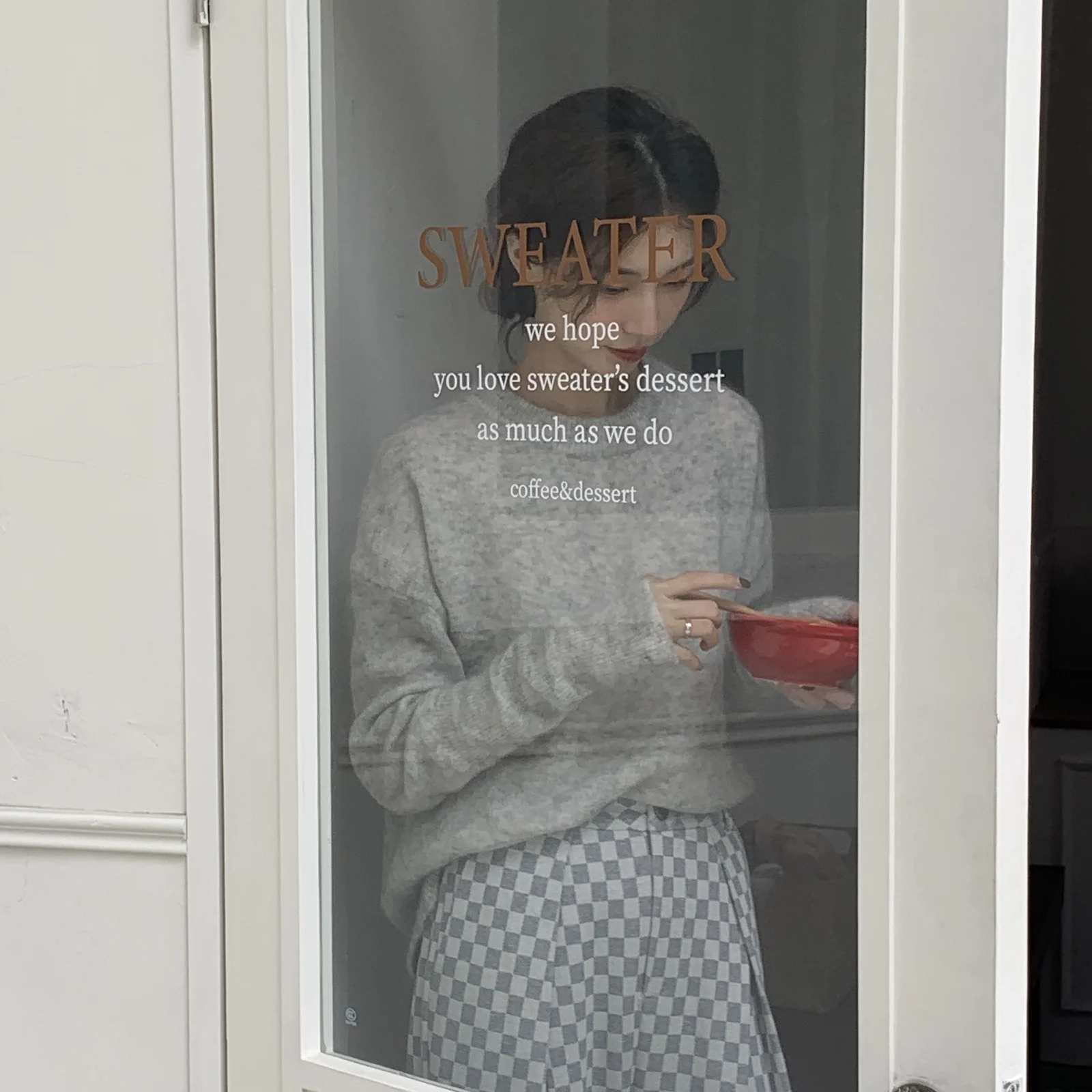 

Loose Knitted Wool Sweater Long Hair ey Lazy Flower Patterned Extra Warm Winter Women's Faion Casual Sle Long Sve Top